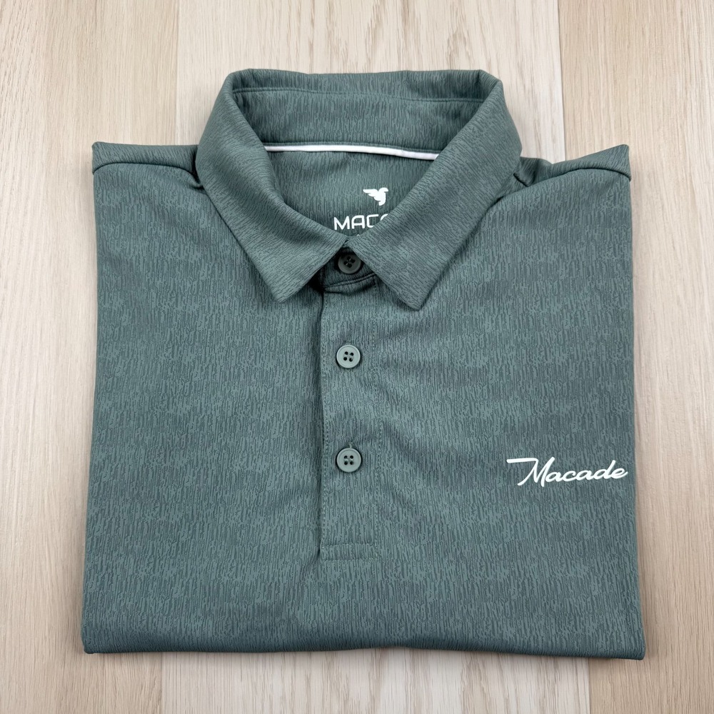 Macade Golf Concept Mens Sage Green Core Tech Performance Polo Shirt Size L